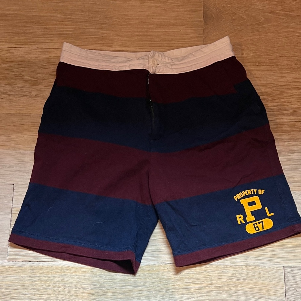Polo Striped Burgundy and Navy Shorts